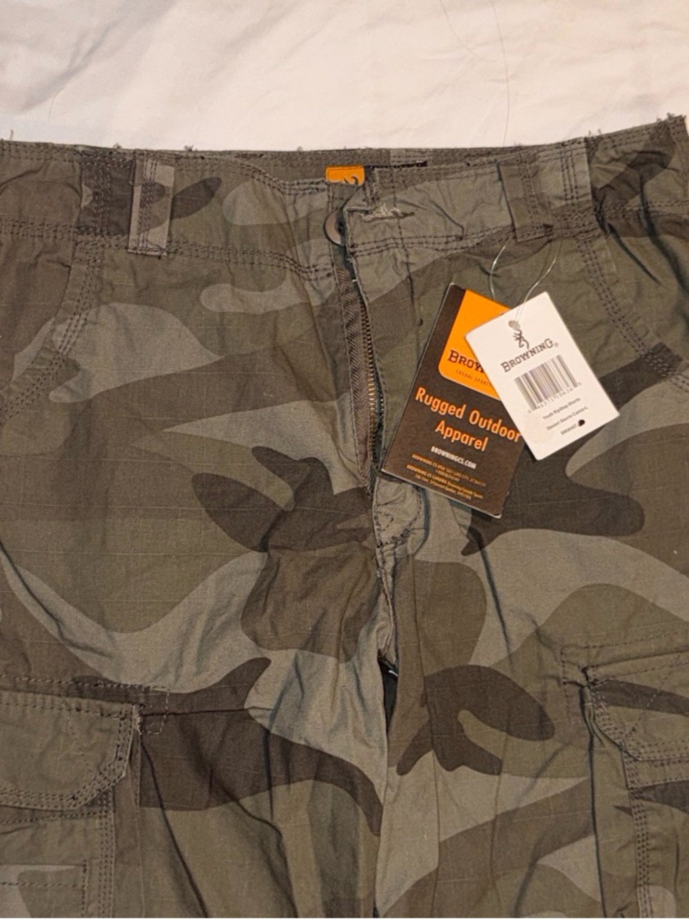 Browning Youth Camo Cargo Shorts - Olive/Gray